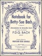 Notebook for Betty Sue Bach piano sheet music cover